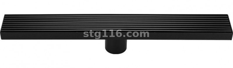 Трап нерж. (40045) 500*68 ЧЁРНЫЙ на выход 50мм,верт.с сух.затв.крышка решётка